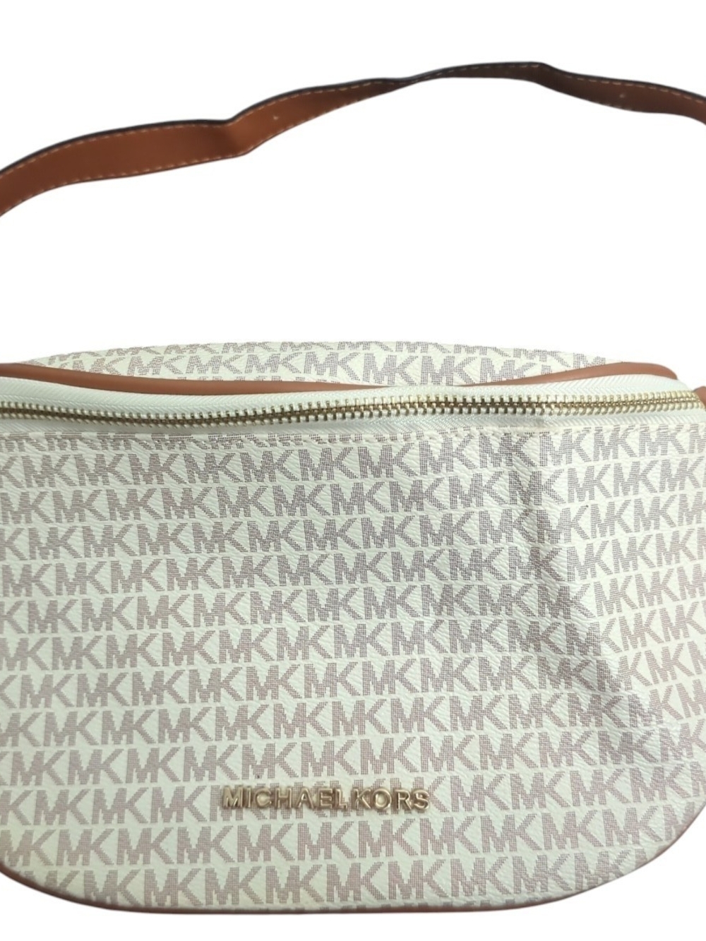 Michael Kors Vanilla MK Monogram Belt Bag Fanny Pack Crossbody Y2K Quiet Luxury